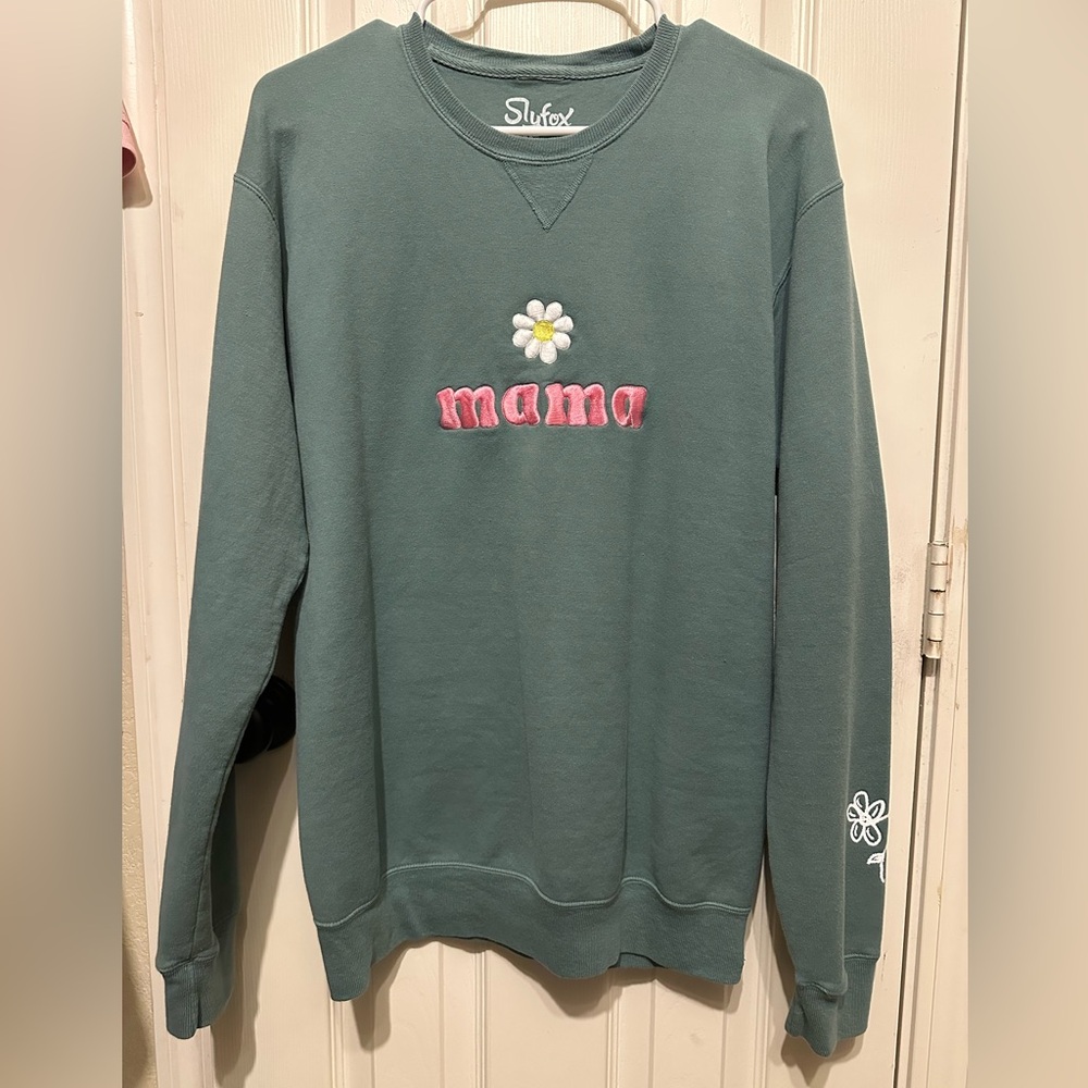 Slyfox Threads Krista Horton mama embroidered sweatshirt